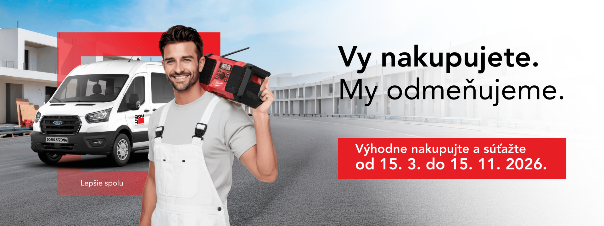 Nakupujte a vyhrajte s Baumitom. Hrajte o Ford Transit a 22 ďalších cien každý mesiac!