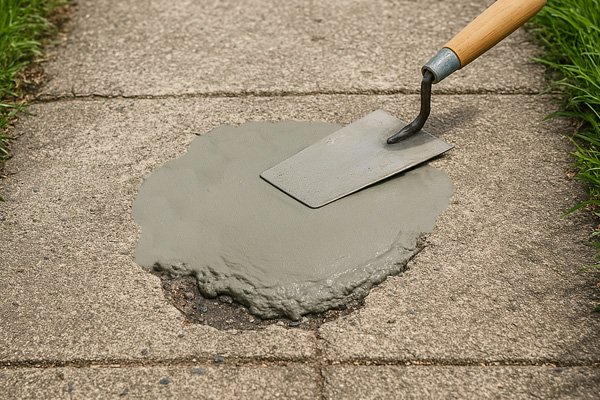 Vypĺňanie výtlka sanačnou maltou