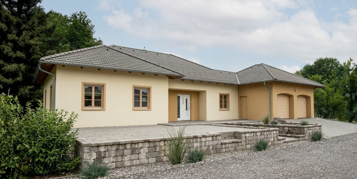 Aplikácia palety Pieskovec na vizualizácii domu